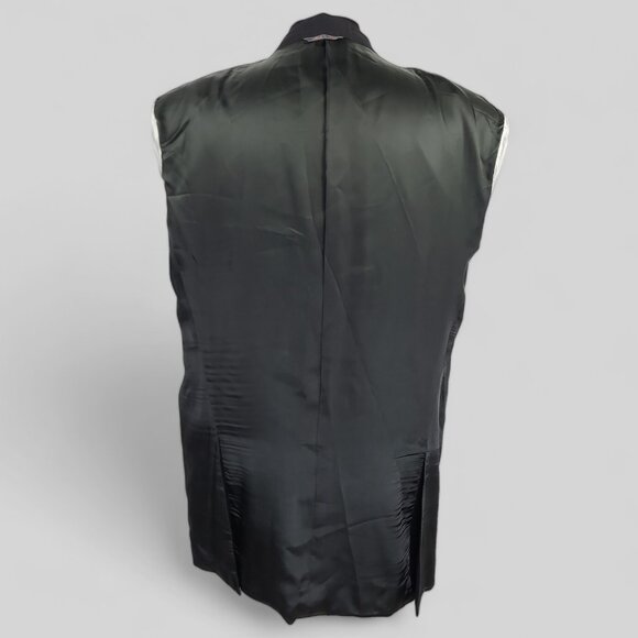 Zanella 100% Virgin Wool Sports Coat Blazer, Black w/ Brown Pattern 46L - Picture 12 of 15